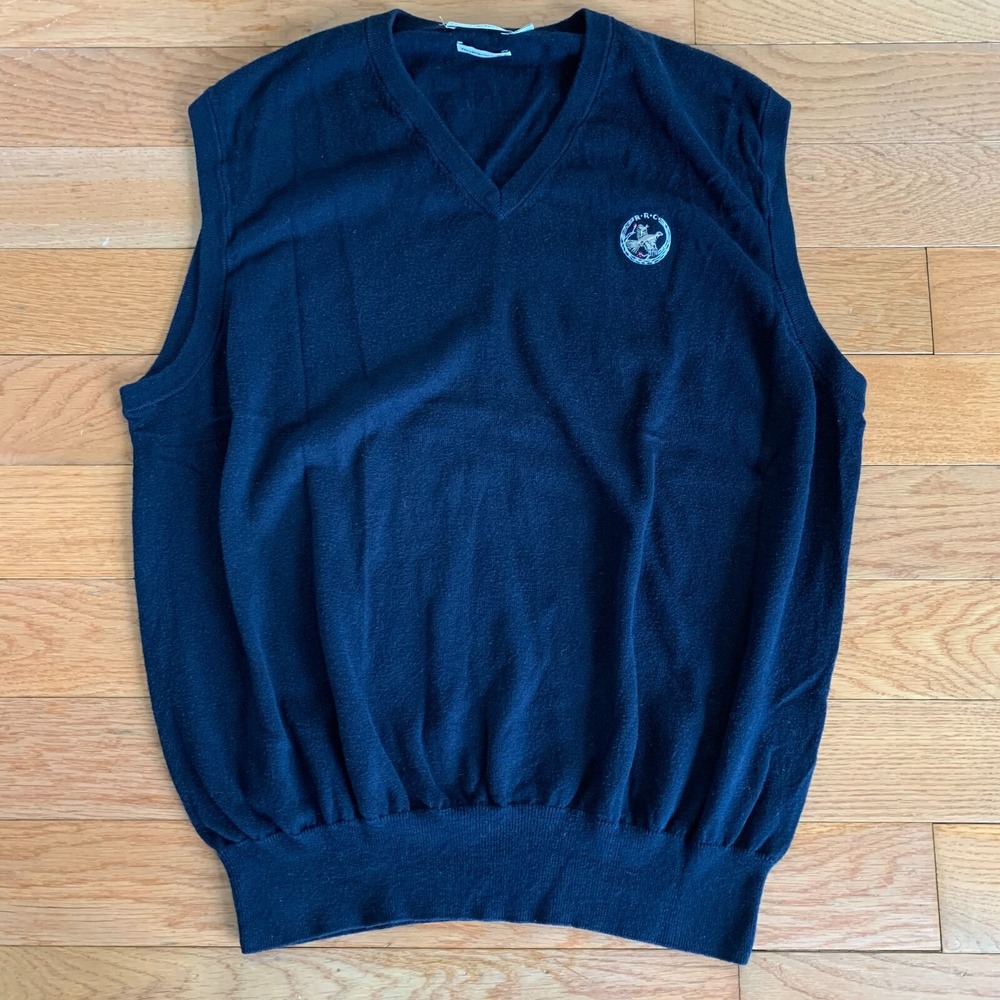 Peter Millar Sweater Vest Men's XL Golf Sleeveless Cashmere Cotton Dark Blue